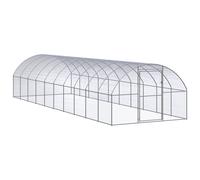 Chicken Coop Silver 3x10x2m Galvanised Steel Outdoor Enclosure Large Mesh XL