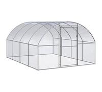 Chicken Coop Silver Galvanised Steel 3 x 4 x 2 m Outdoor Run Heavy Duty Mesh 4ft