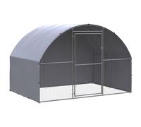 vidaXL Outdoor Chicken Coop 3x2x2 m Galvanised Steel Garden Poultry House
