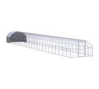 Chicken Coop Silver Galvanised Steel 3x4x2 m Outdoor Run Wire Mesh XL Enclosure