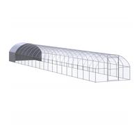 Chicken Coop Silver Galvanised Steel Outdoor Run 3x4x2m Large Poultry Enclosure
