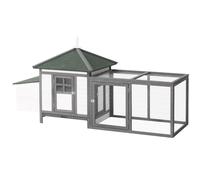 Chicken Coop Small Animal Pet Cage w/ Nesting Box Outdoor Run Backyard Wooden