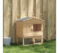 Chicken Coop Solid Pine Wood Brown 75x60x89cm Weatherproof Lockable Outdoor Mini