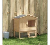 Chicken Coop Solid Pine Wood Brown 75x60x89cm Weatherproof Lockable Outdoor Mini