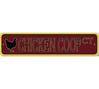 Chicken Coop Street Metal Sign