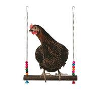 Chicken Coop Swing Natural Wood with Bells