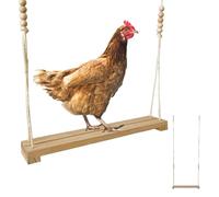 Chicken Coop Swing Sturdy Natural Wooden Dangling Bird Perch Toy
