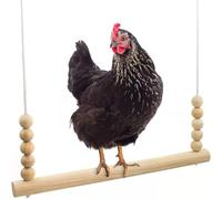 Chicken Coop Swing, Wooden Chicken Hanging Swing Toys, Stable Interactive Poultry Perch Ladder Climbing, for Hens Medium Large Bird Parrot