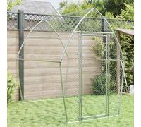 Chicken Coop Walk-in Galvanised Steel Silver 200x105x182 cm Lockable Heavy Duty