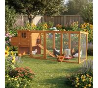 Chicken Coop with Extended Run By Cozy Pet 300cm Wide for 4-6 Birds Hen House Poultry Coup Rabbit Hutch Ark Nest Box CC06-N