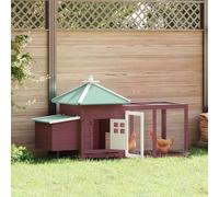 Chicken Coop with Nest Box Mocha 190x72x102 cm Solid Firwood