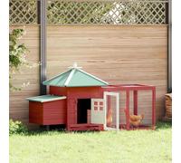 Chicken Coop with Nest Box Red 190x72x102 cm Solid Firwood