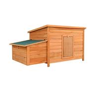 Chicken Coop with Nesting Box Made of Red-Brown Painted Wood 136x74x70cm