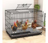 Chicken Coop with Pull-out Tray, Foldable & Portable for Indoor/Outdoor Use - Perfect for Farms, Gardens, Backyards