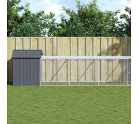 Chicken Coop with Run Anthracite Galvanised Steel 117x1017x123 cm Large Hen Run