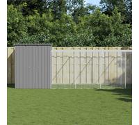 vidaXL Chicken Cage with Run Light Grey 165x863x181 cm Galvanised Steel
