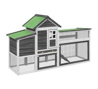 (grey) vidaXL Chicken Coop Wooden Animal Cage Chicken House Enclosure Solid Wood Pine