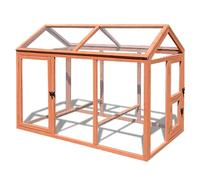 Chicken Coop, Wooden Chicken Coop, Cute Outdoor Hen House, with Ventilation Door, for Garden Backyard, Orange, Outdoor Backyard Rabbit Hutch