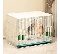 Chicken Coops Domestic Fowl House Small Animal Playpen Indoor Bunny Hutch Foldable Rabbit Cage Hutch With Pull Out Tray Metal Wire Netting Villa For Chick Duckling Rabbit Kitten Etc. (Color : White,