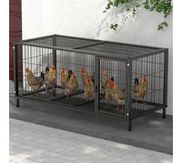 Chicken Coops for 6 Chickens Made of Galvanized Square Tube for Outdoor and Yard Farm Use Easy to Install(Size:150 * 58 * 62cm,Color:Standard)