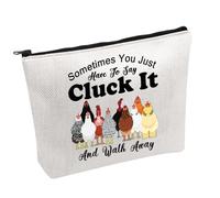 Chicken Cosmetic Bag Sometimes You Just Have to Say Cluck It and Walk Away Cosmetic Bag Chicken Lover Gift (Walk Away B)