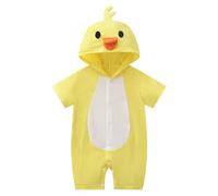 Chicken Costume Baby Easter Outfit Infant Fleece Chicken Romper Jumpsuit Baby Easter Outfit Chick Costume Cartoon Sleepsuits Infant Outfit Jumpsuit Hooded Cute Chick Cosplay