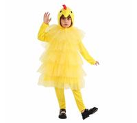 Chicken Costume for Kids Sleeveless Cartoon Chicken Outfit Children Easter Chick Animal Romper Nursery Rhyme Costume Performance Outfits for Easter Bunny Meet and Greet Events Aged 3-8Y
