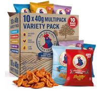 Chicken Crackling Variety Pack, Double Cooked Chicken Skin Crisps, High Protein Low Carb Keto Snack, No Seed Oils, Gluten Free Pork Scratchings Alternative, 10x40g