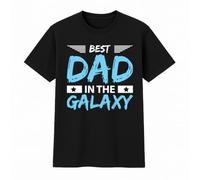 Chicken Craft Best Dad in The Galaxy T-Shirt - Bold Funny for Him - Cool Graphic Tee for Dad's Birthday or Christmas (UK, Alpha, 3XL, Regular, Regular, Black)