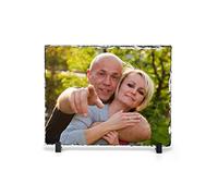 Chicken Craft Personalised Custom Printed Photo Rock Slate - Glossy Rectangle, Personalised Photo Gift - 15cm x 20cm - with Stand