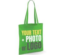 Chicken Craft Personalised Custom Printed Tote Bag with Your Text, Photo or Logo - Choice of Font's & Colours (Green)