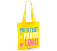 Chicken Craft Personalised Custom Printed Tote Bag with Your Text, Photo or Logo - Choice of Font's & Colours (Yellow)