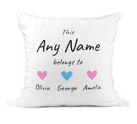 Chicken Craft Personalised Family Name Cushion - Custom Heart Design - This Belongs To Gift