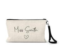 Chicken Craft Personalised Teacher Pencil Case - Minimal Script Name with Heart - Custom Gift for Nursery or Primary Teaching Assistants - End of Term Thank You Zip Pouch