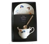 Chicken cup and saucer set,boxed bone china gift boxed set wtih teaspoon