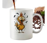 Chicken Cups - Ceramic Drinking Vessel with 350 ml Capacity for Water - Latte Mug with Handle | For Coffee Tea Milk Water Drinks Home Kitchen Cafe and