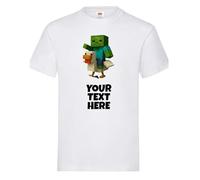 Chicken Customisable Personalised Kid's Children's T-Shirt Custom Tshirt Tee Kids Shirt Top Cute Funny Boys Girls Unisex White Mine Jockey Craft