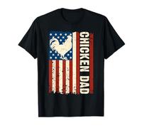 Chicken Dad Retro USA Flag Father's Day Farmers Daddy Men T-Shirt