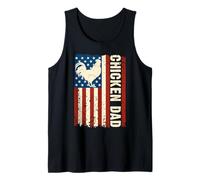 Chicken Dad Retro USA Flag Father's Day Farmers Daddy Men Tank Top