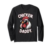 Chicken Daddy Funny Rooster Farmer Poultry Lover Retro Long Sleeve T-Shirt