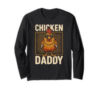 Chicken Daddy Rooster with Glasses Farmer Farm Long Sleeve T-Shirt