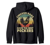 Chicken Dads Have The Best Peckers Funny Vintage Farmer Zip Hoodie