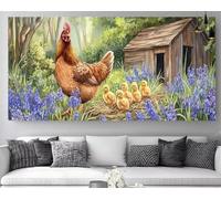 Chicken Diamond Art Forest Diamond Painting XXL 20x40inch, 2025 New DIY Crystal Art kits for Adults,5D Full Square Drill Rhinestone Embroidery Canvas Crafts Gem Painting, Decoration Gifts Z-P449