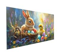 Chicken Diamond Art Kits Adults, Rabbit Diamond Painting Kit, Round Full Drill Paint by Numbers for Adults 20 x 40 Inch, Crystal Art Rhinestones Embroidery Cross Stitch Artwork, Room Decor Model-13908