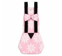 Chicken Diaper Harness with Bow, Reusable Poultry Wearable Apron for Chickens, Soft Lightweight Hen Outfit for Backyard Poultry Care(Pink Flower,S)