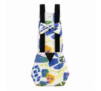 Chicken Diaper Harness with Bow, Reusable Poultry Wearable Apron for Chickens, Soft Lightweight Hen Outfit for Backyard Poultry Care(Abstract Blue Green,M)