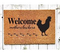 Chicken Doormat,Welcome to Our Coop Doormat,Chicken Decor,Chicken Door Mat,We're All Cluckin Crazy,Funny Doormat,Farm Decor 30X18 In