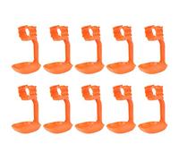 Chicken Drinker Cups Waterer 10Pcs Hanging Poultry Farm Supplies ABS Red 6.5x6.5x13.5cm Bent Arm Design Safe Non Heat Resistant for Home and Commercial Chicken Farms