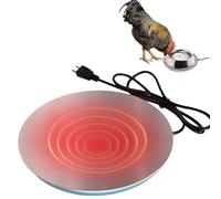 Chicken Drinker Heated Base Deicer - Winter Poultry Water Warmer Pan With Safety Thermostat | Energy Efficient Anti Scald Heating Pad For Outdoor Coop Automatic Temperature Control Drinking Fountain H