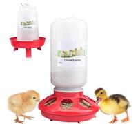 Chicken Drinker, Poultry Drinker, Chick Feeder and Drinking Set, 1 kg Chicken Feeder and 1.5 Litre Chicken Drinker with 3 Height Adjustable Drinkers